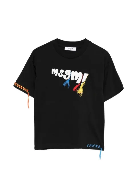 MSGM Kids logo-print tassel-detail T-shirt