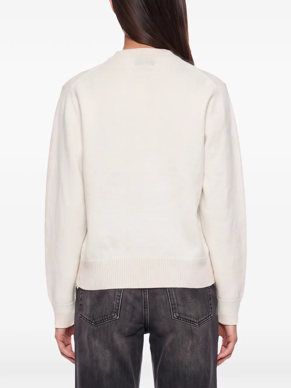 Haikure ribbed-trim sweater Wit