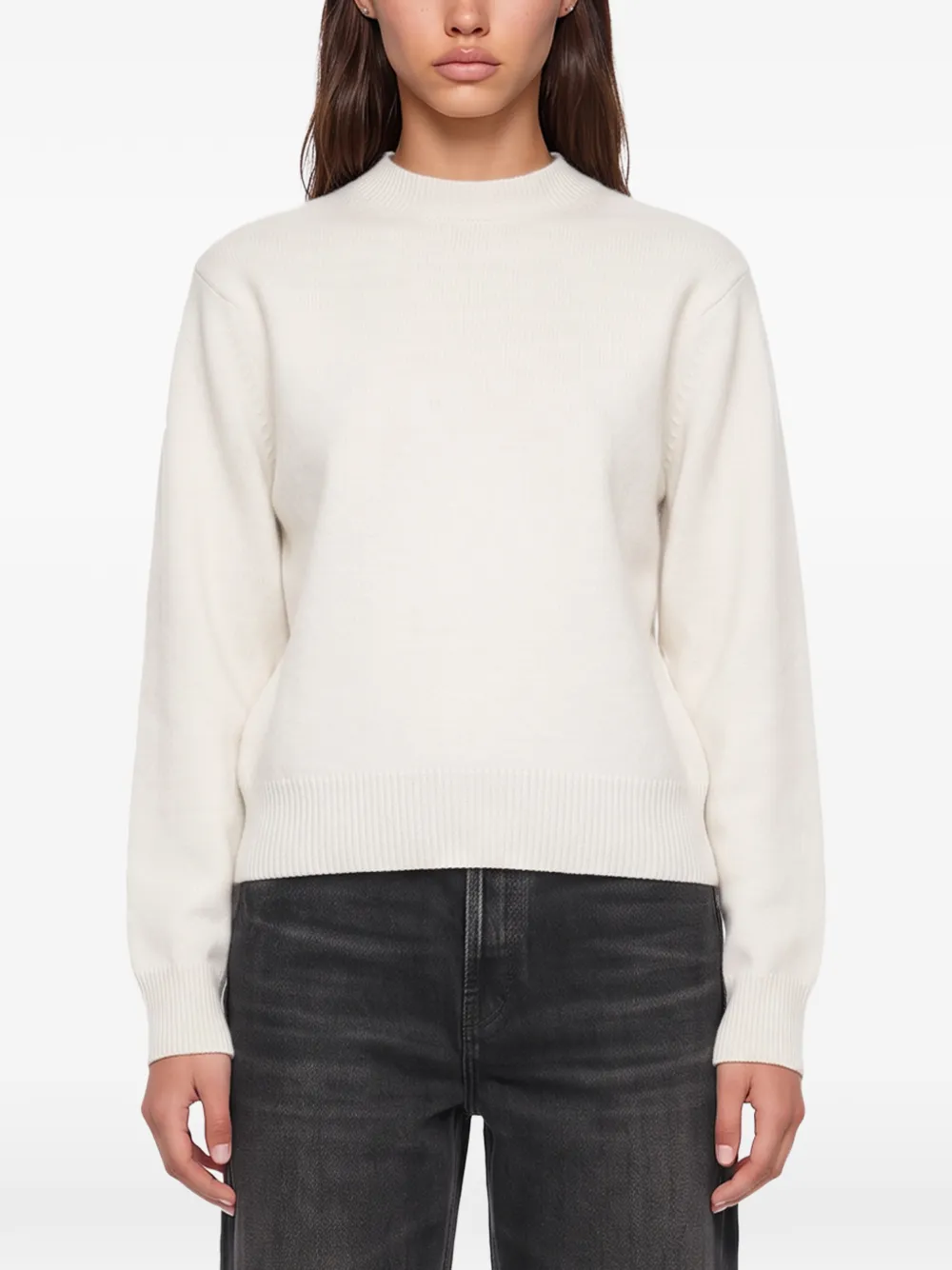 Haikure ribbed-trim sweater Wit