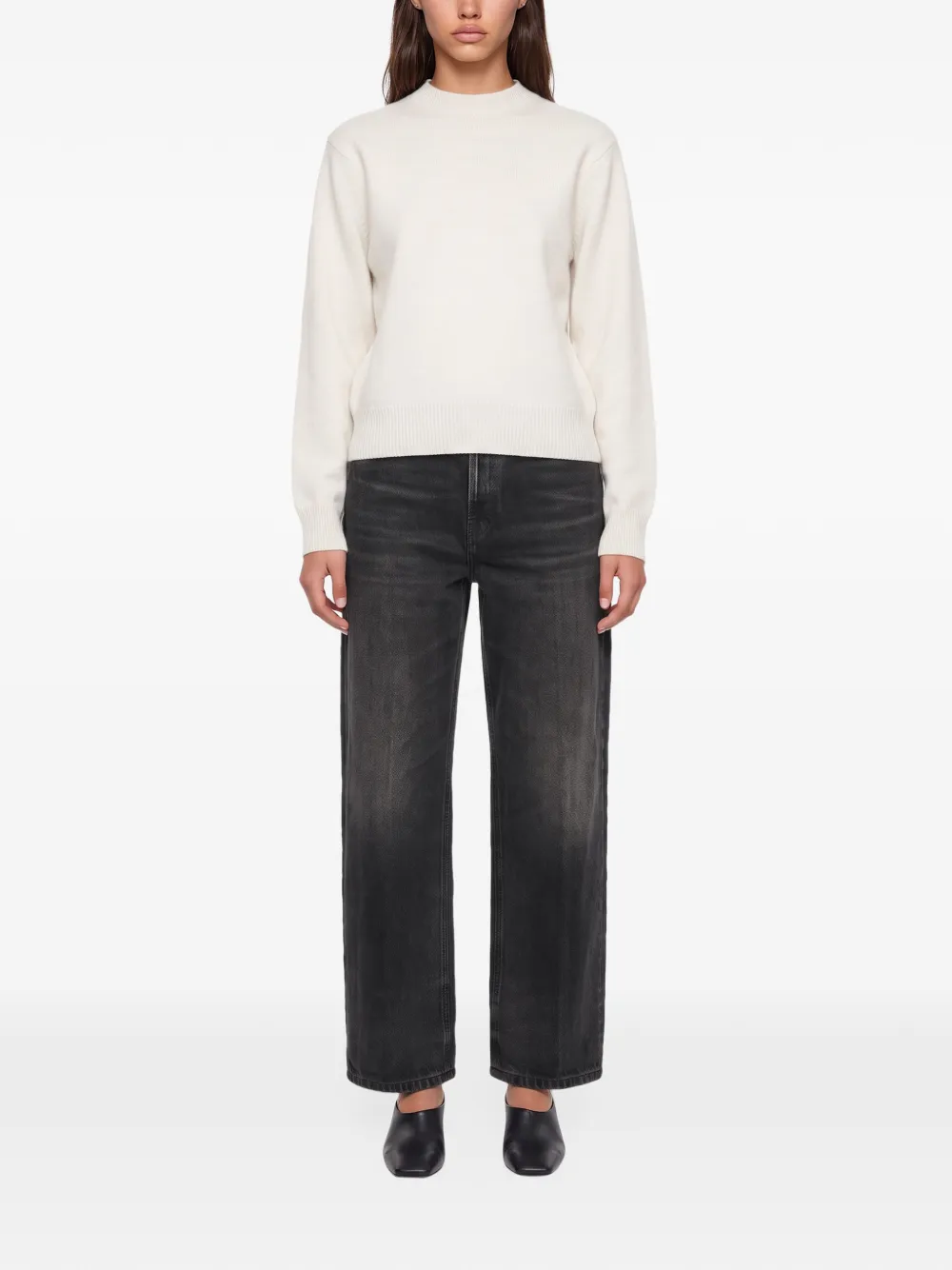Haikure ribbed-trim sweater Wit