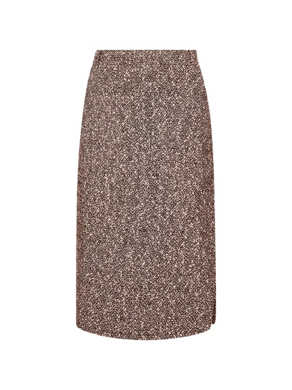 Alessandra Rich Bouclé-knit Pencil Midi Skirt in Grey