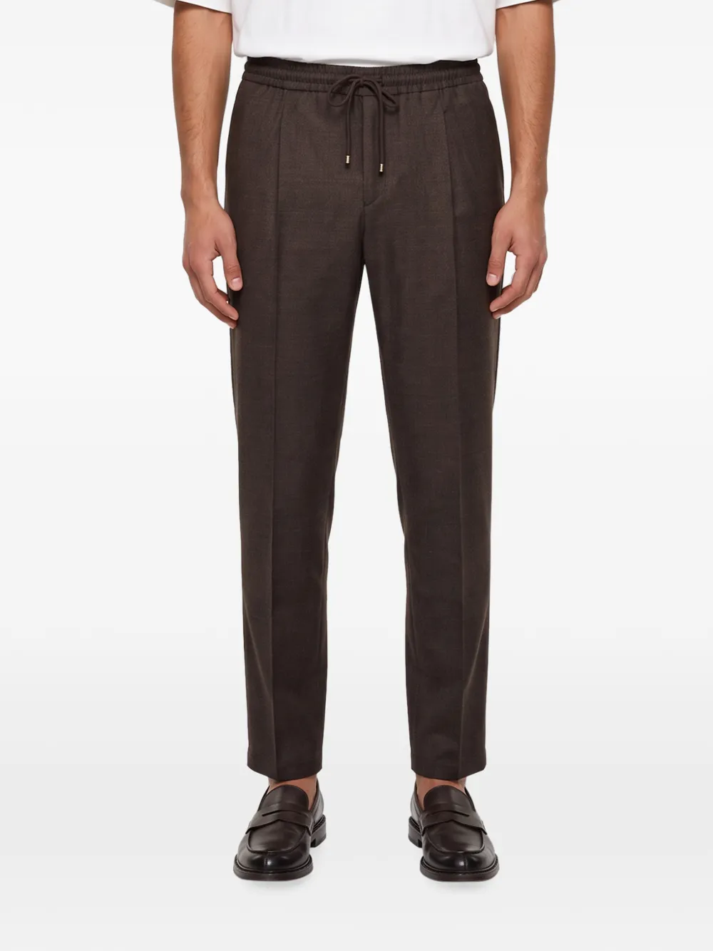 Briglia 1949 Wimbledon broek met trekkoord en persvouw Bruin