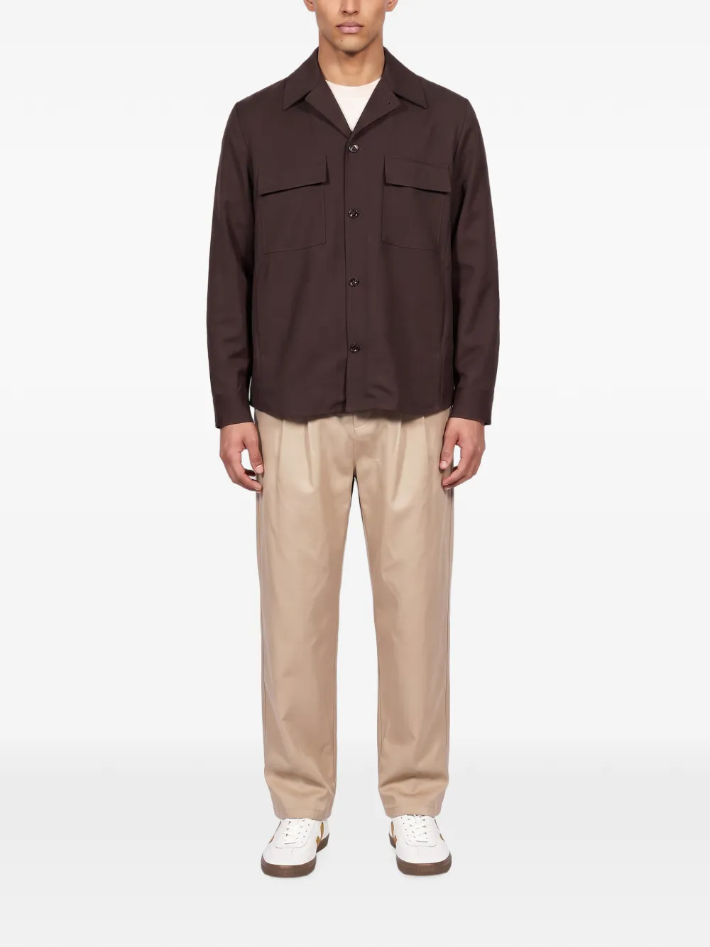 Briglia 1949 John button-up jack met borstzak Bruin