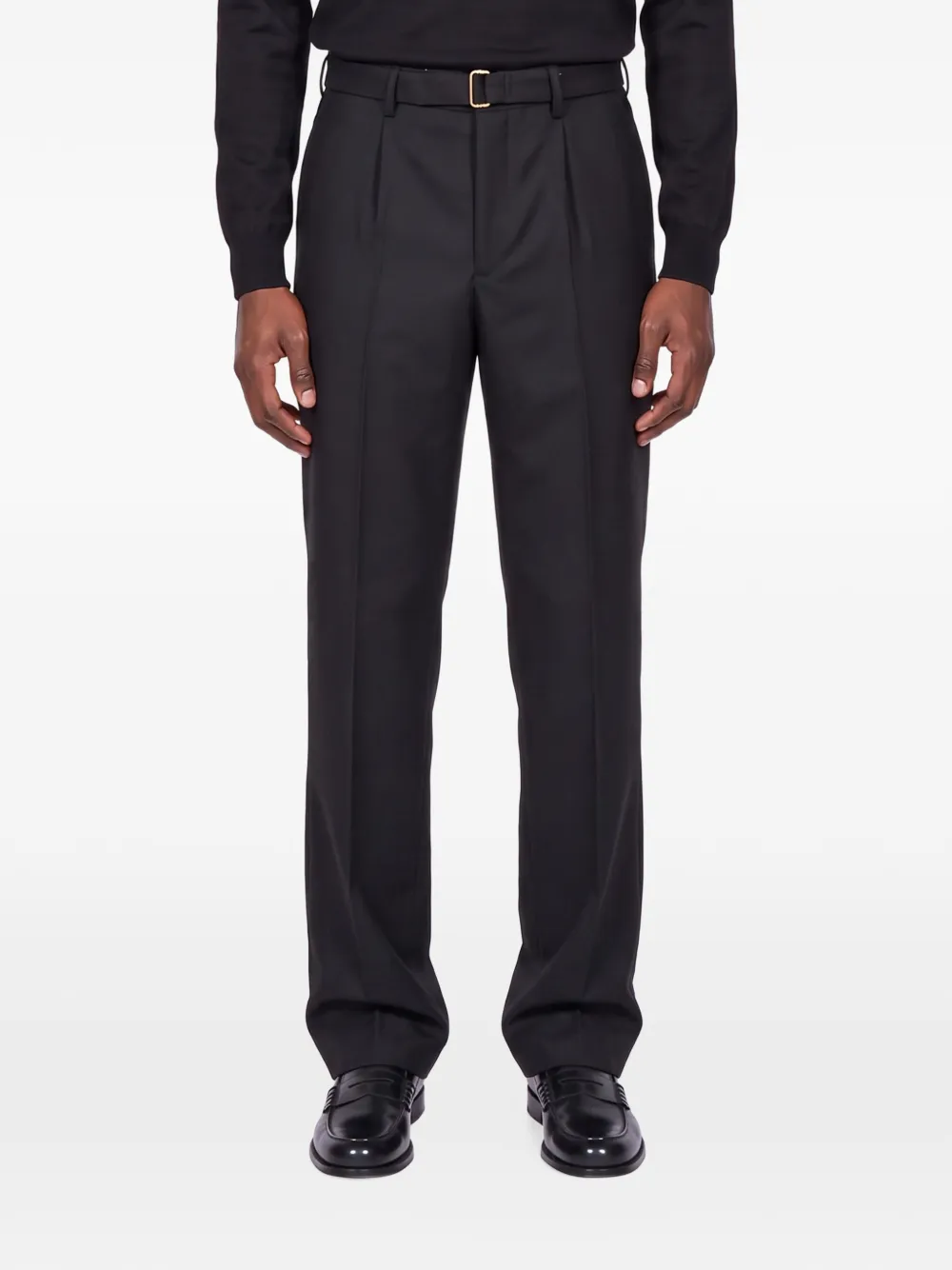 Briglia 1949 belted pleated trousers Zwart