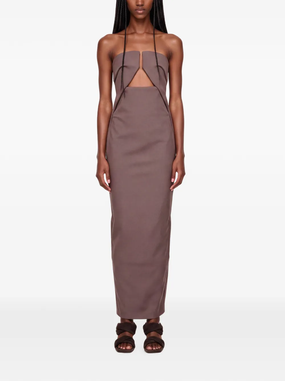 Rick Owens Maxi-avondjurk met uitgesneden details Rood