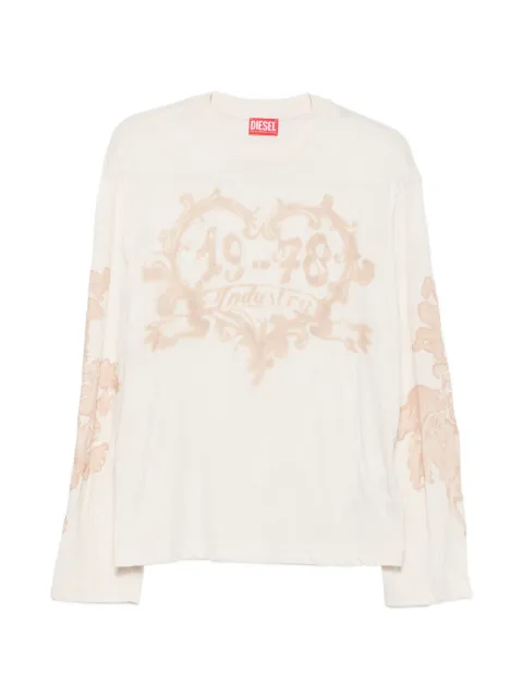 Diesel cotton long-sleeve T-shirt with graphic print