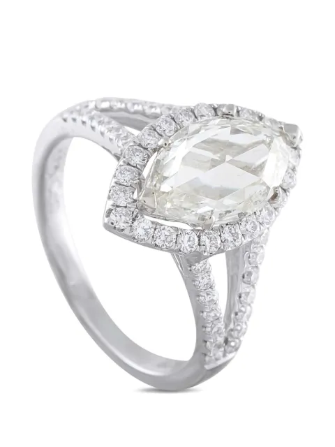 LB Exclusive marquise-cut diamond halo ring