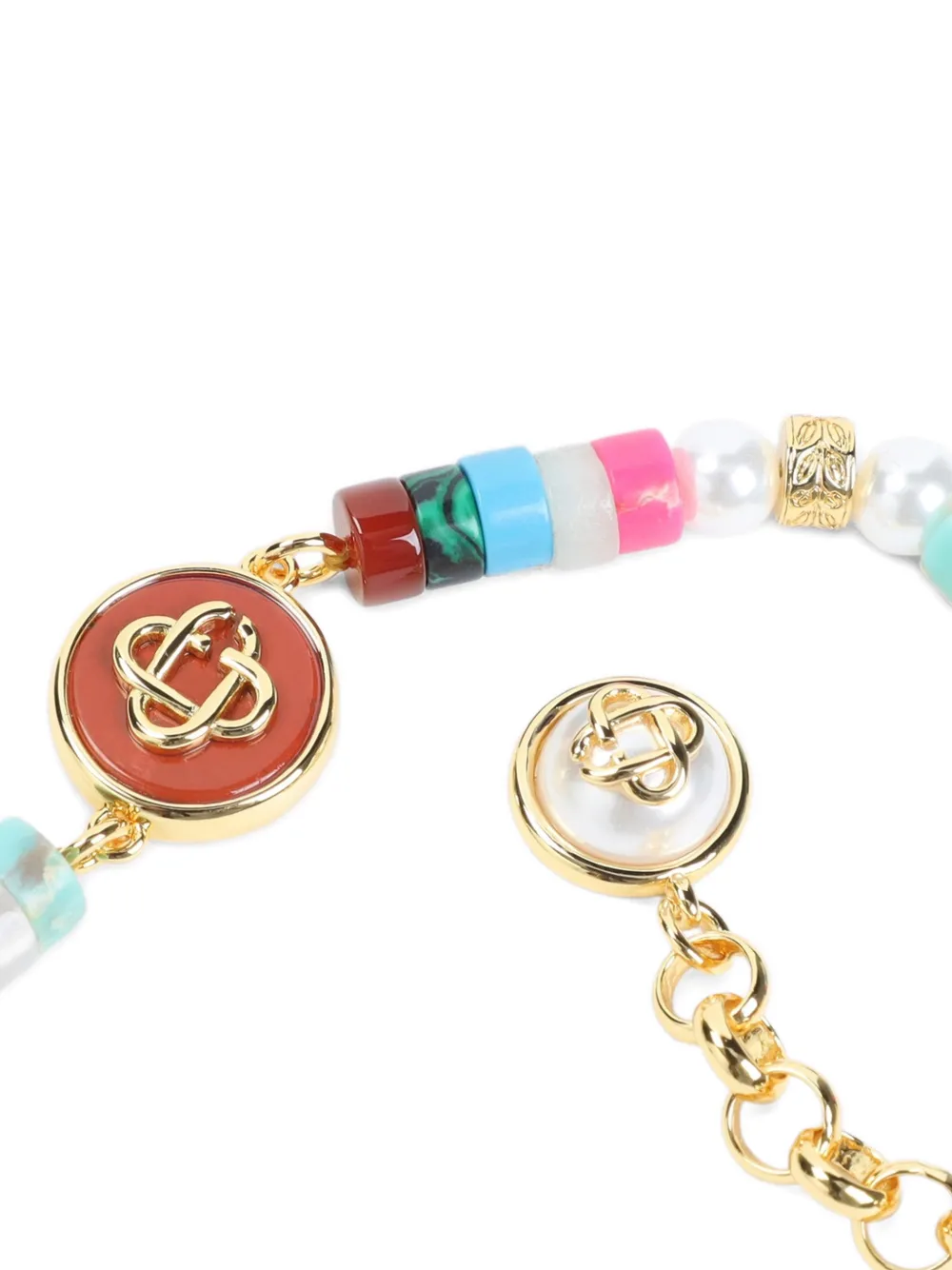  Casablanca Beaded Logo-charm Bracelet - Or 