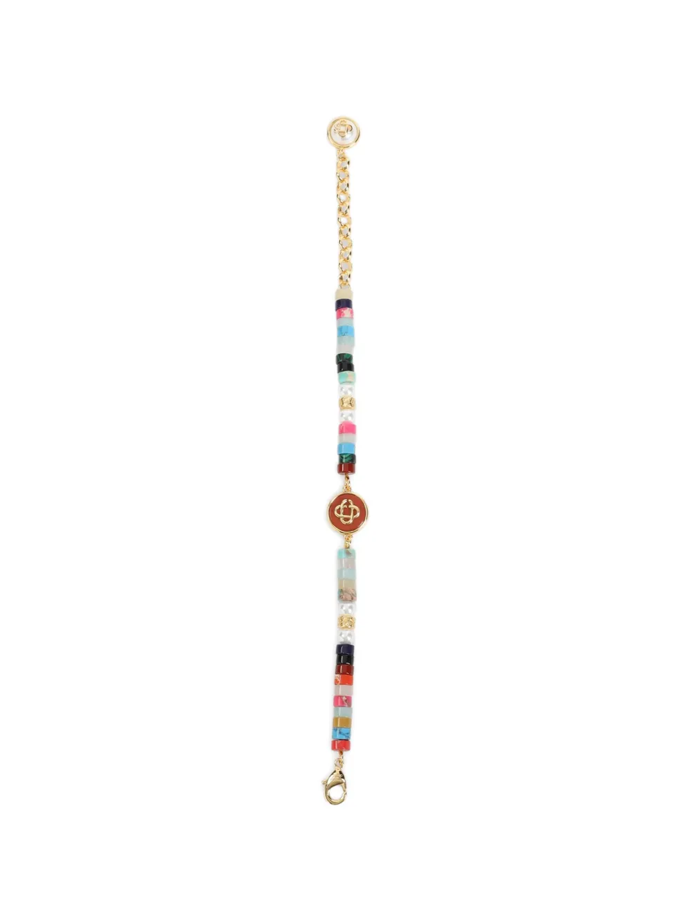Casablanca beaded logo-charm bracelet - Oro