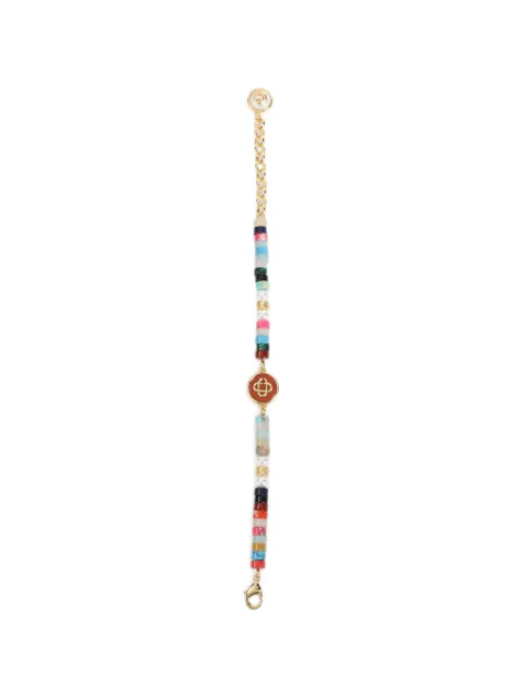 Casablanca beaded logo-charm bracelet