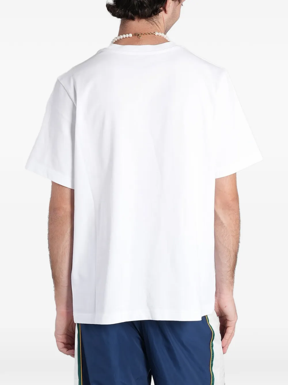 Casablanca Diamond T-shirt met korte mouwen en logo Wit