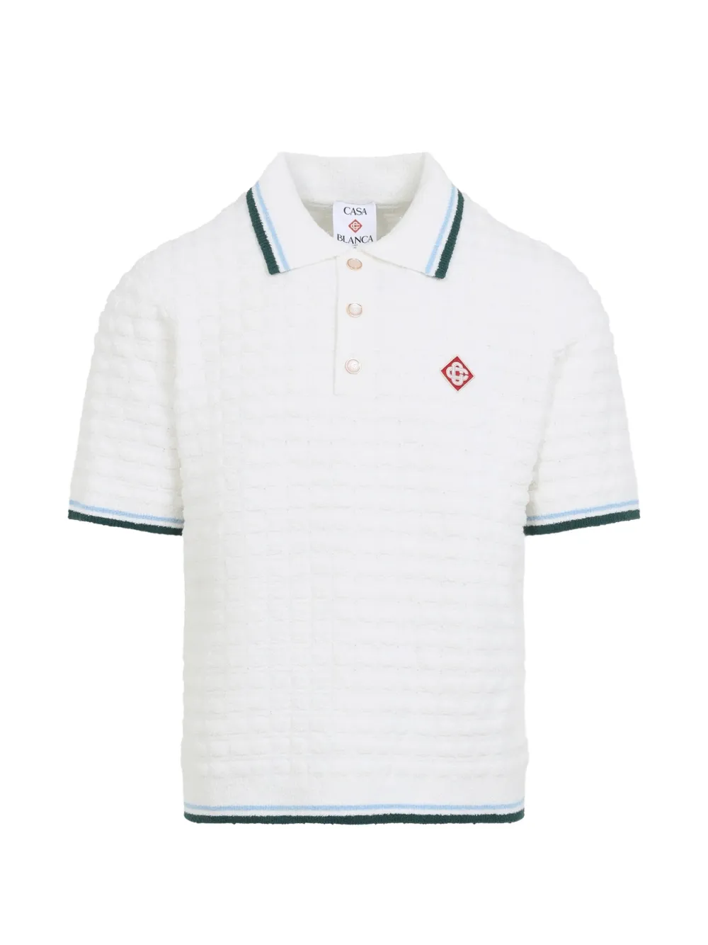 Casablanca textured-knit polo shirt - Bianco