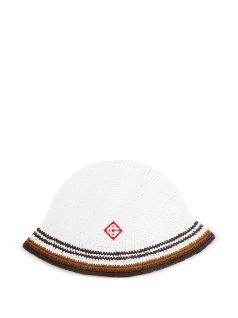 Casablanca crochet-knit striped bucket hat