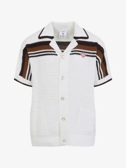Casablanca crochet-knit striped shirt