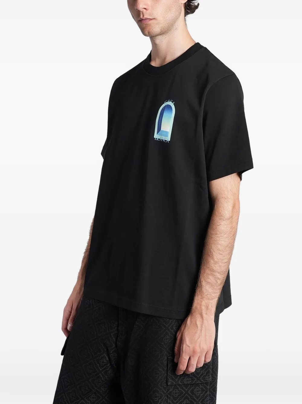 Casablanca L'Arche T-shirt met korte mouwen Zwart