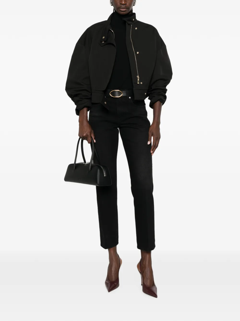 Victoria Beckham Jeans met logopatch Zwart