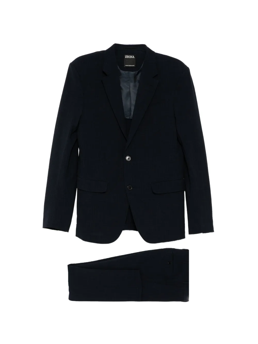Zegna single-breasted notched-lapels suit - Blu