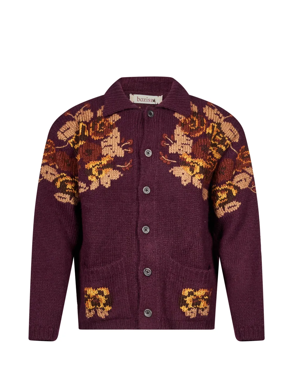 Baziszt Nissan floral-intarsia button-up cardigan - Violett