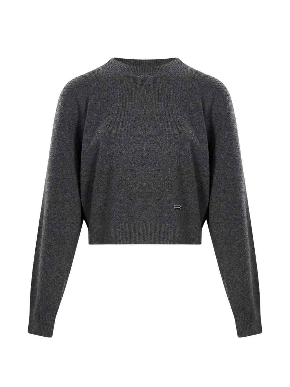 Victoria Beckham logo-plaque drop-shoulder sweater Grijs