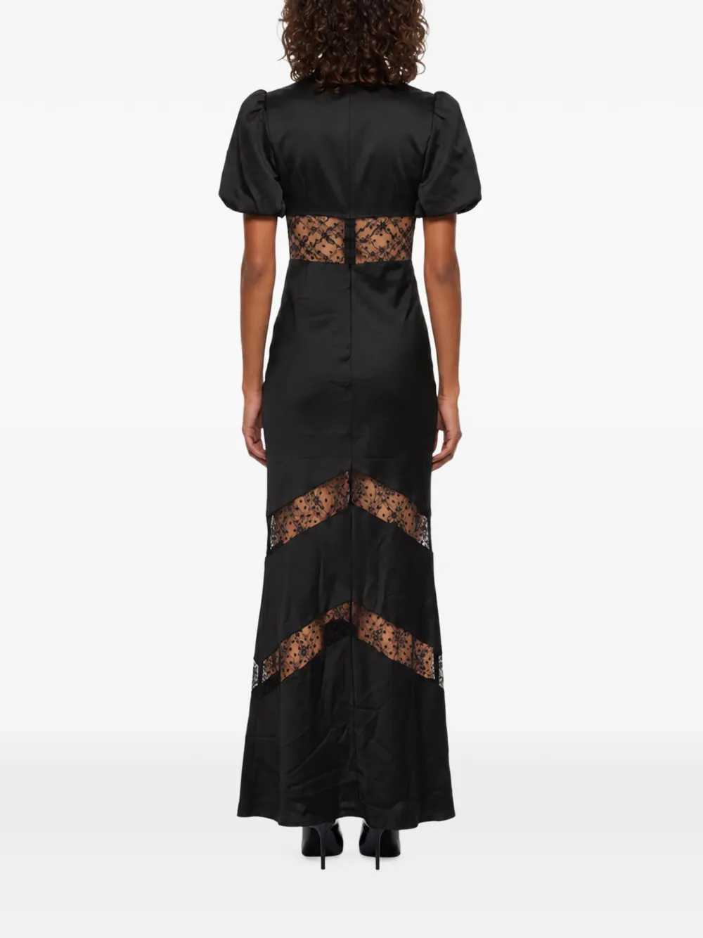 Rebecca Vallance Noire short-sleeve gown dress Zwart