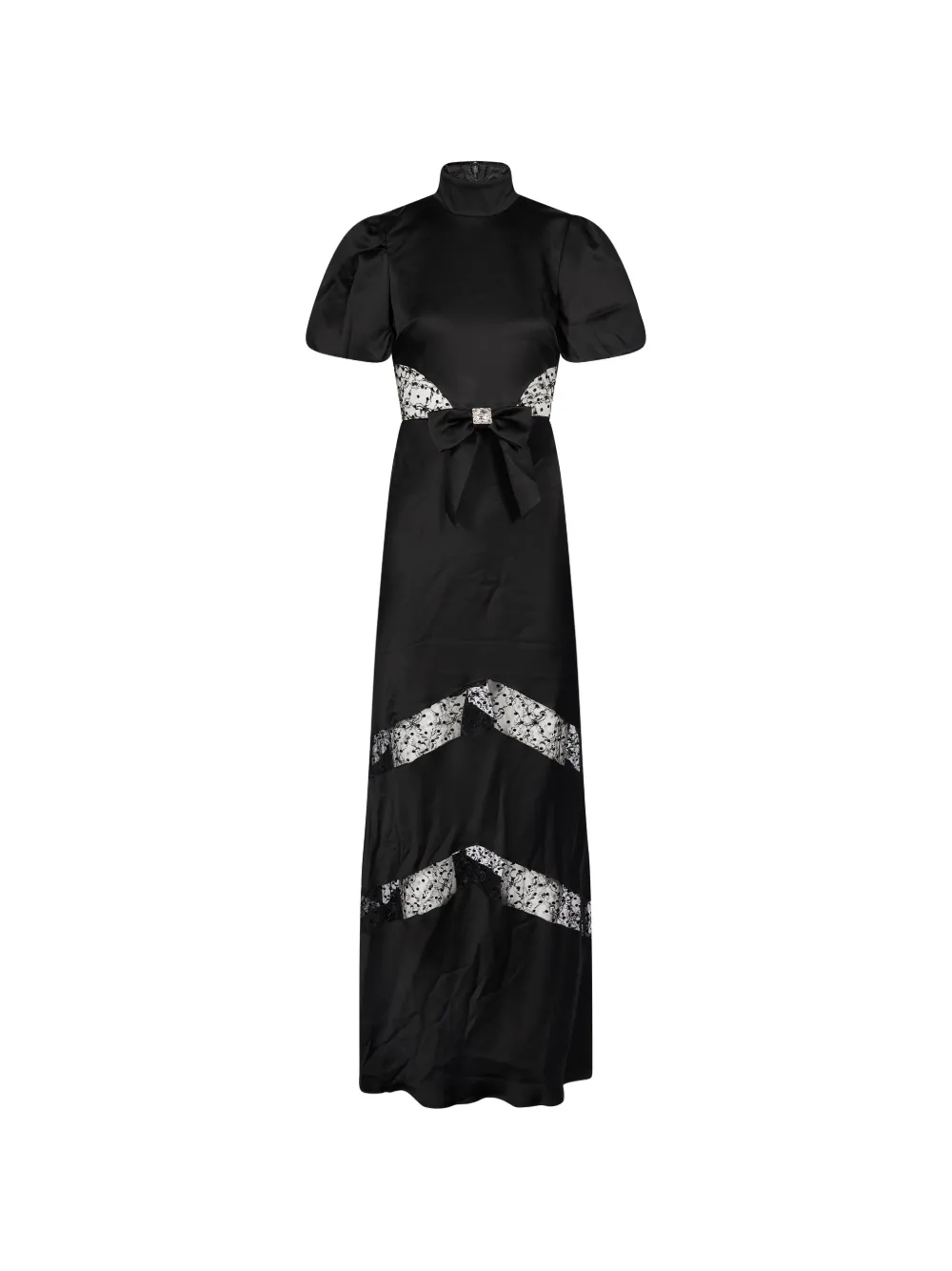 Rebecca Vallance Noire short-sleeve gown dress Zwart