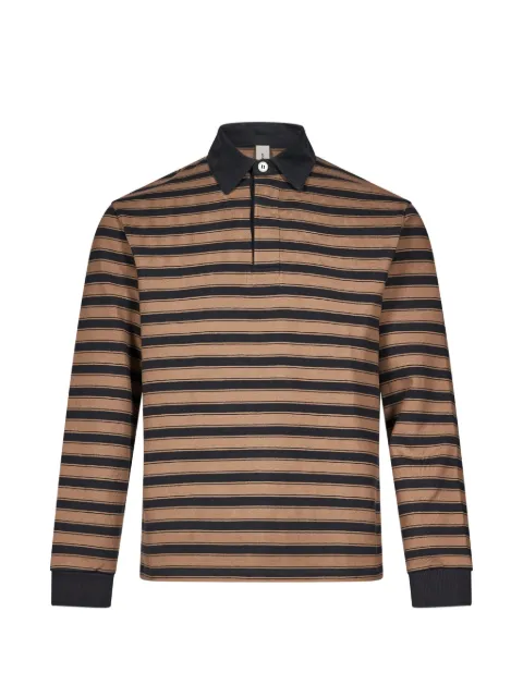 Another Aspect striped long-sleeve polo shirt