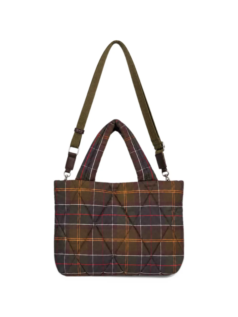 Barbour A.P.C. Tartan quilted crossbody bag Bruin
