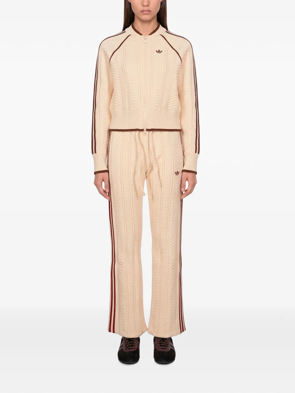 adidas SST trainingsbroek met wijde pijpen Beige