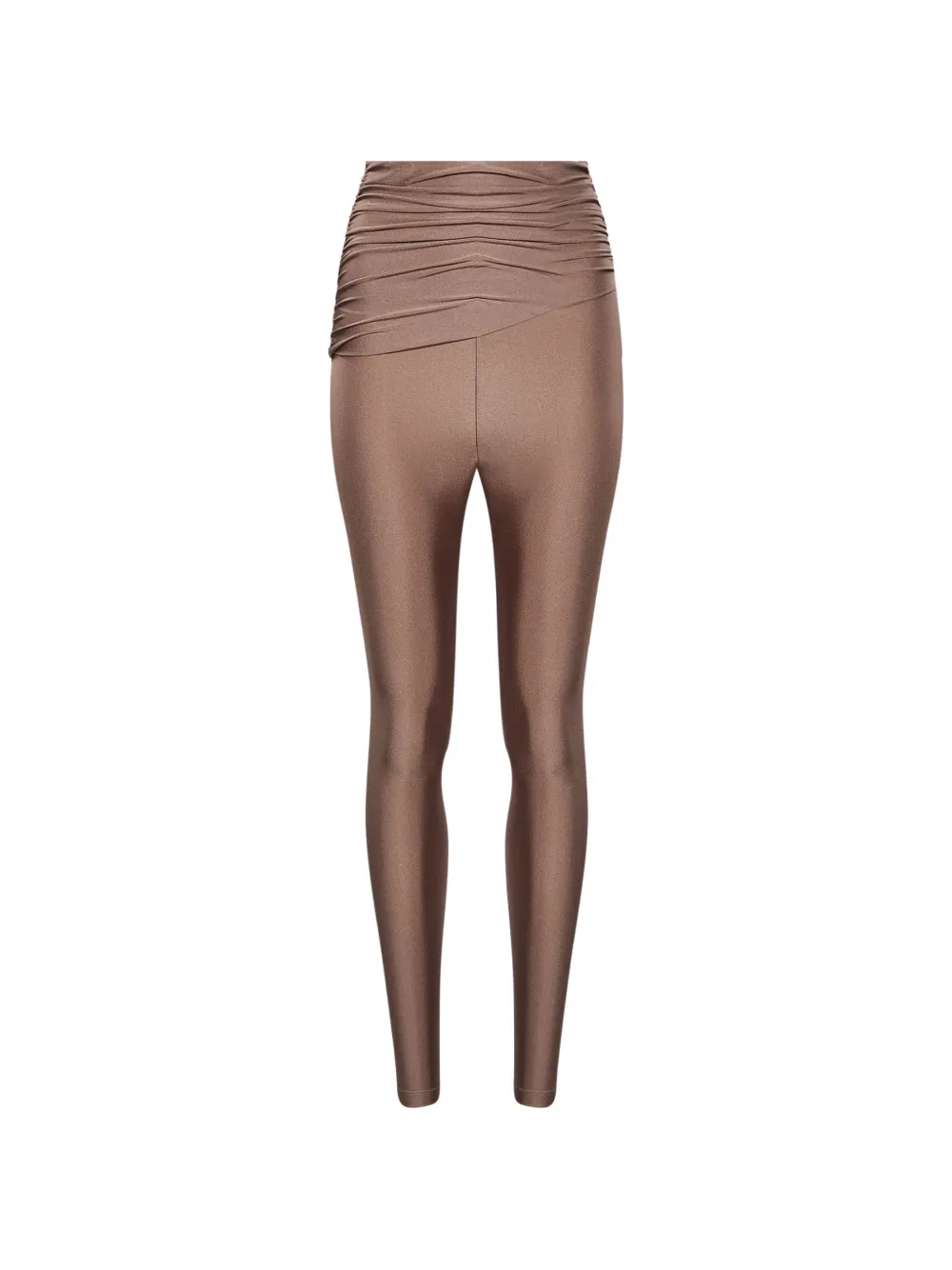 THE ANDAMANE Vicky ruched metallic-finish leggings
