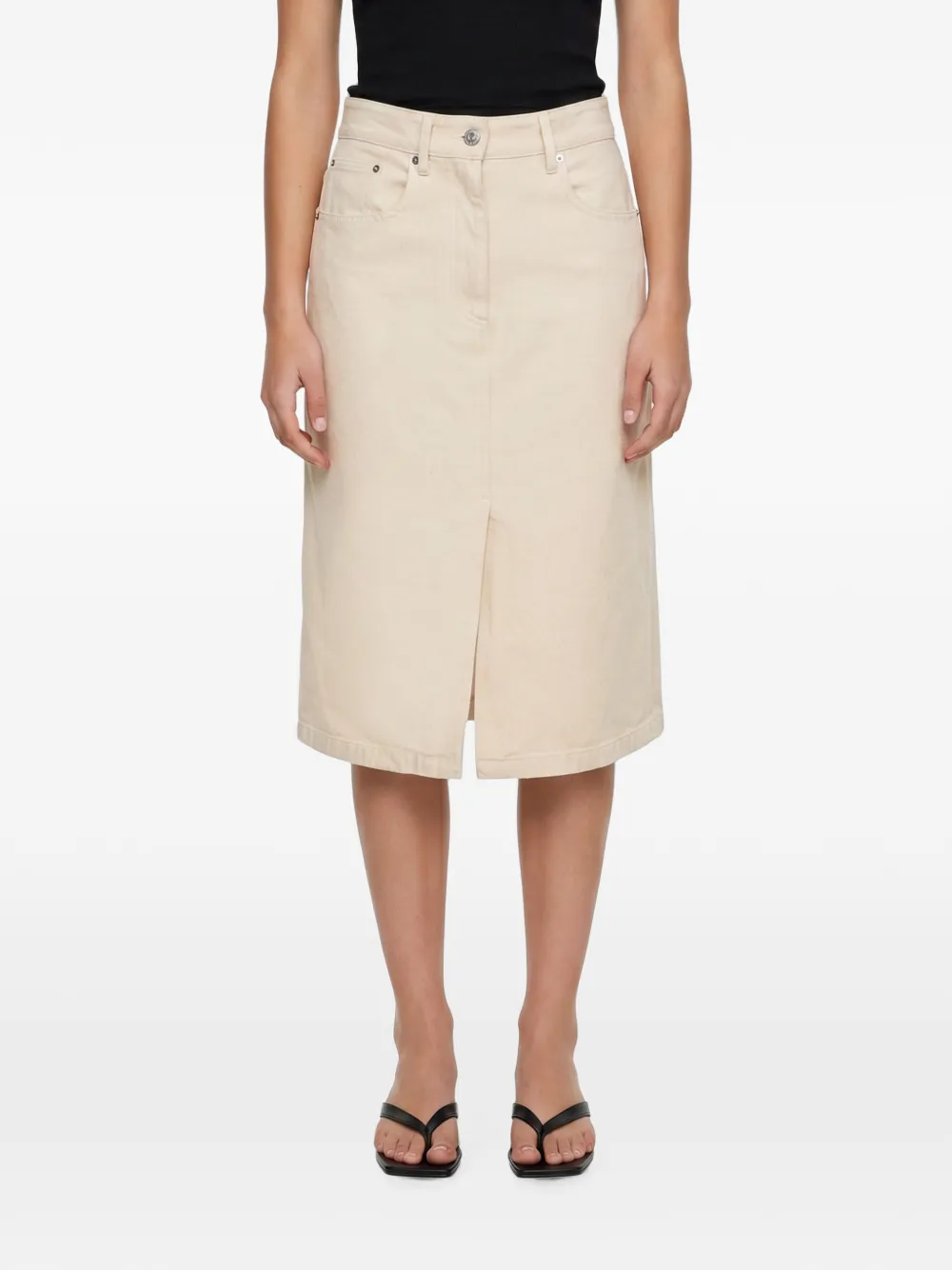 A.P.C. Spijkerrok met split Beige