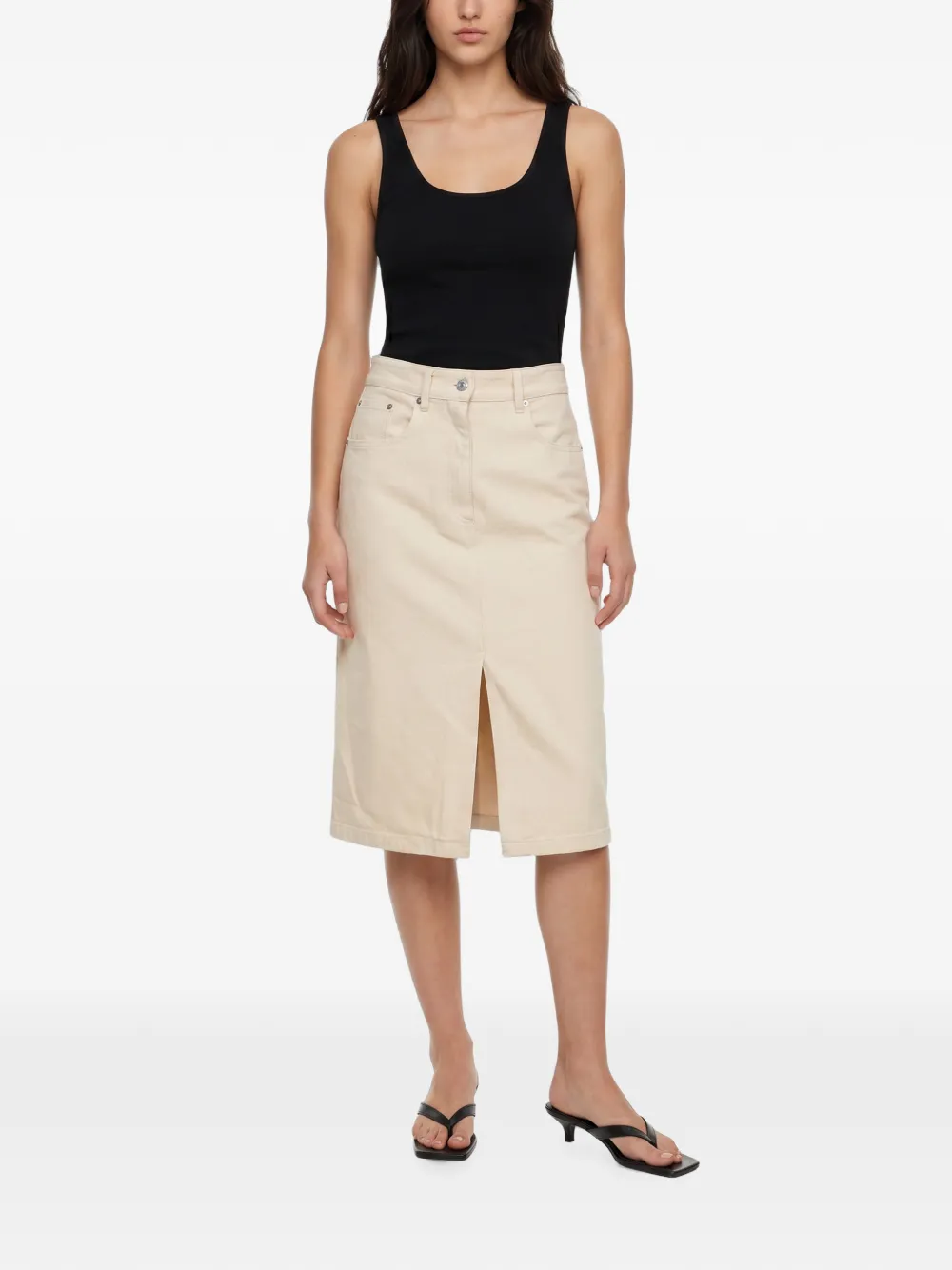 A.P.C. Spijkerrok met split Beige