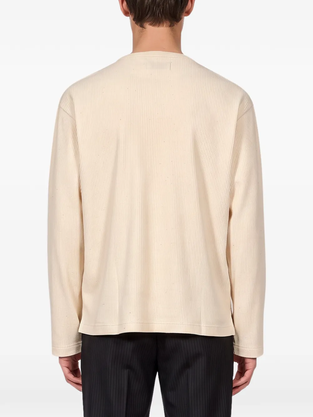 Another Aspect Geribbelde trui met lange mouwen Beige