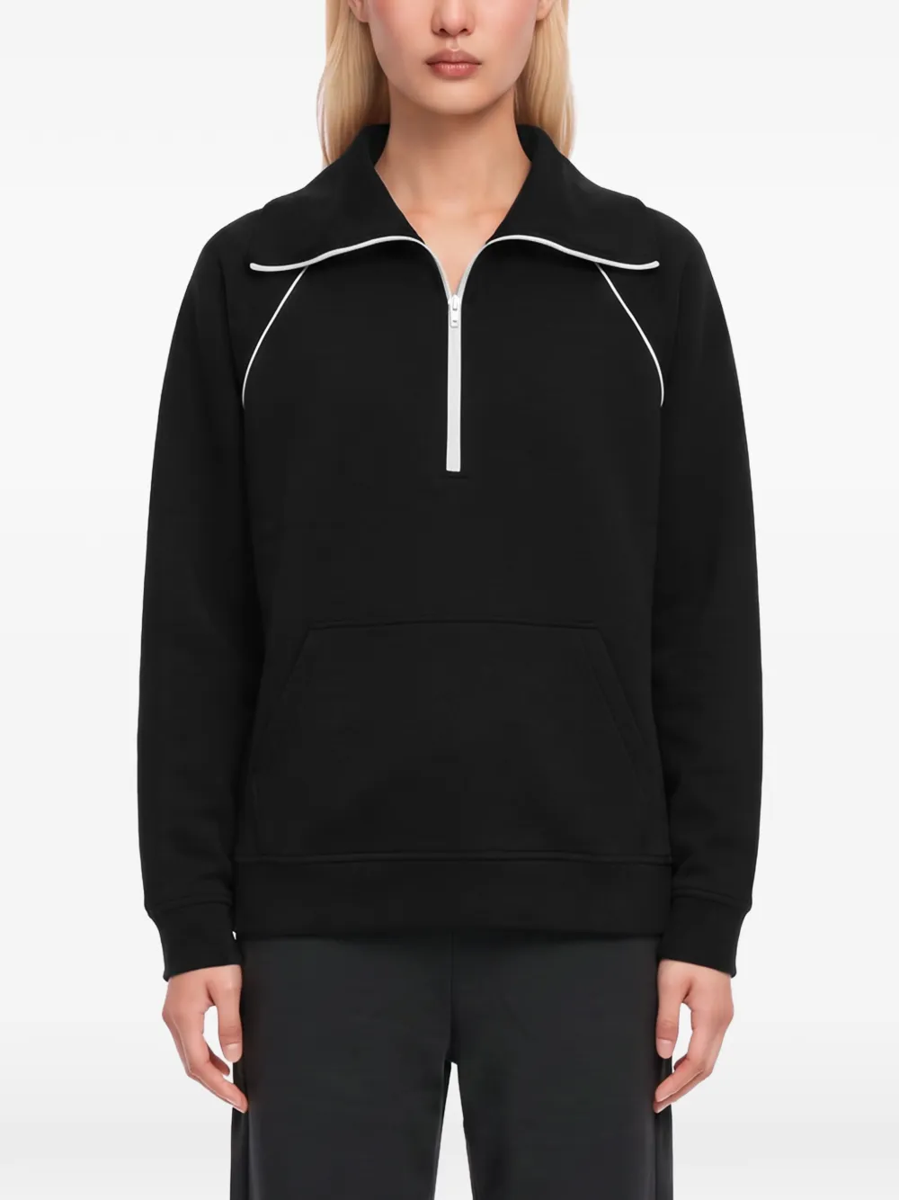 Weekend Max Mara Trui met halve rits en afwerking Zwart