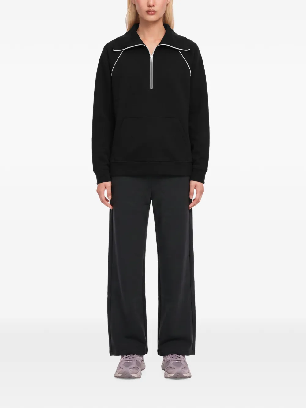 Weekend Max Mara Trui met halve rits en afwerking Zwart