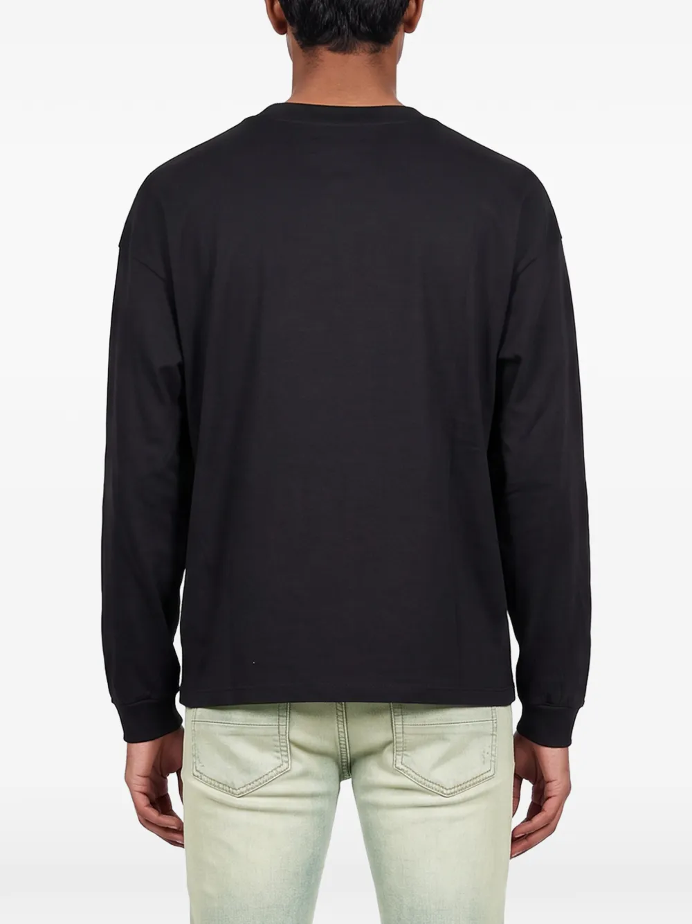 AMIRI Katoenen T-shirt met lange mouwen en geborduurd logo Zwart