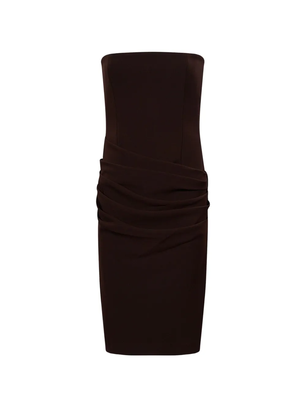 Alex Perry strapless draped mid-length dress - Braun