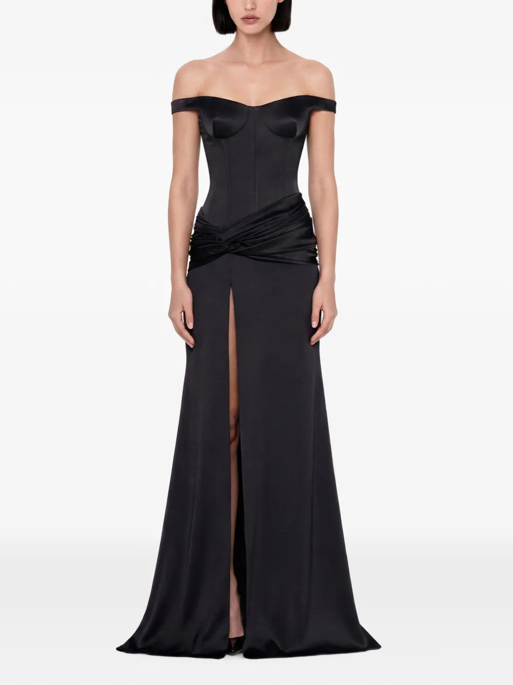Alex Perry Off-shoulder Gown in Black, view 2