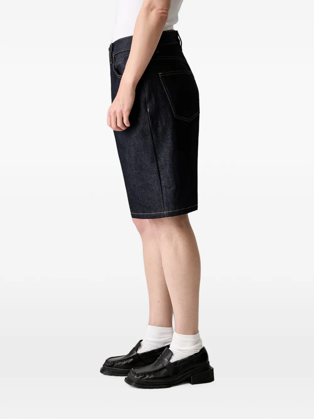 Carhartt WIP Denim shorts met logopatch Blauw