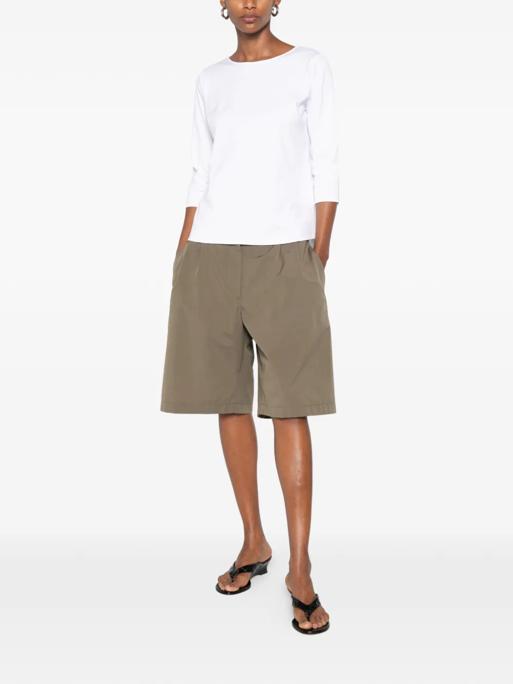 SHIRT C ZERO T-shirt met cropped mouwen Wit