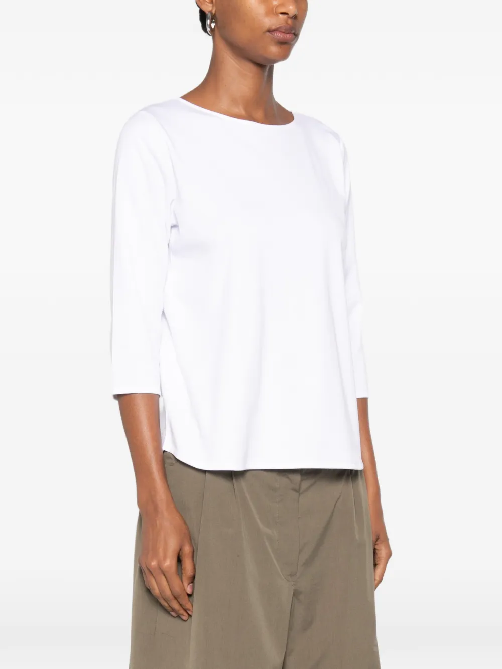SHIRT C ZERO T-shirt met cropped mouwen Wit