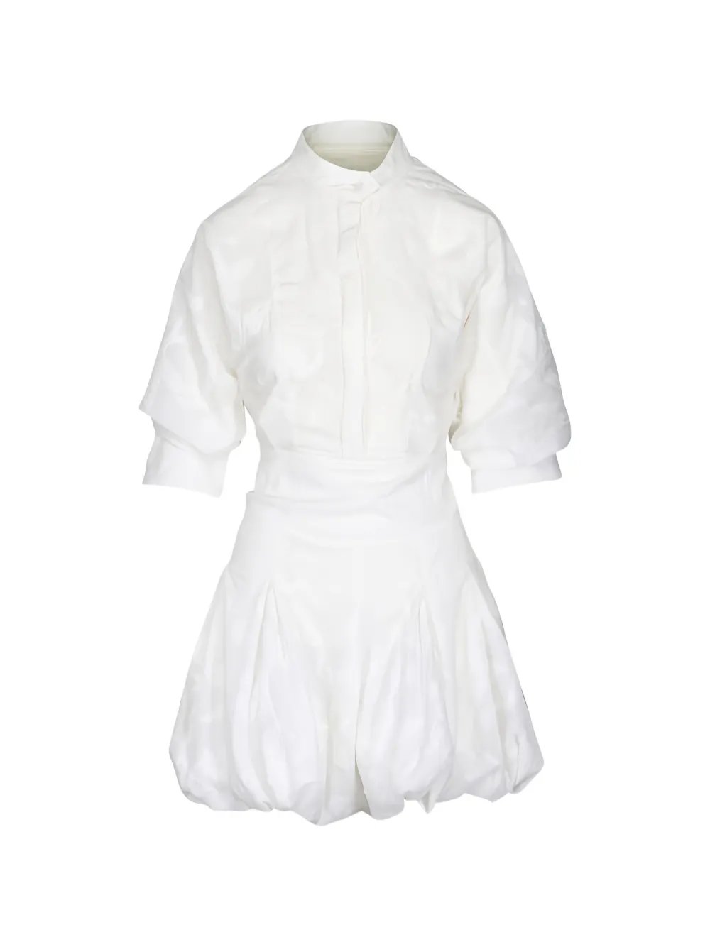 Simkhai Effie jacquard-patterned bubble-hem mini dress - Bianco