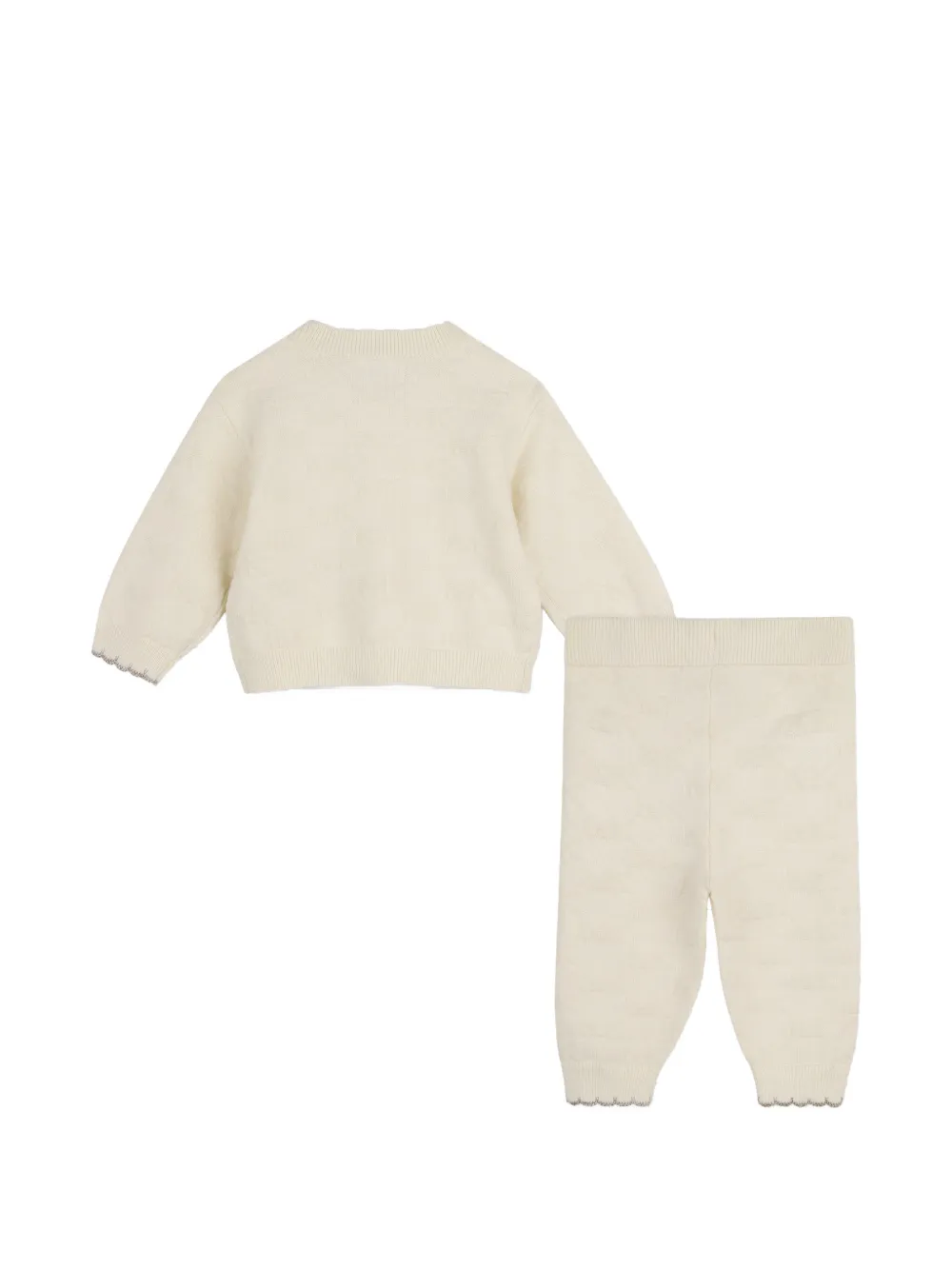 Michael Kors Kids Gebreid vest en broek met logo-patroon Beige