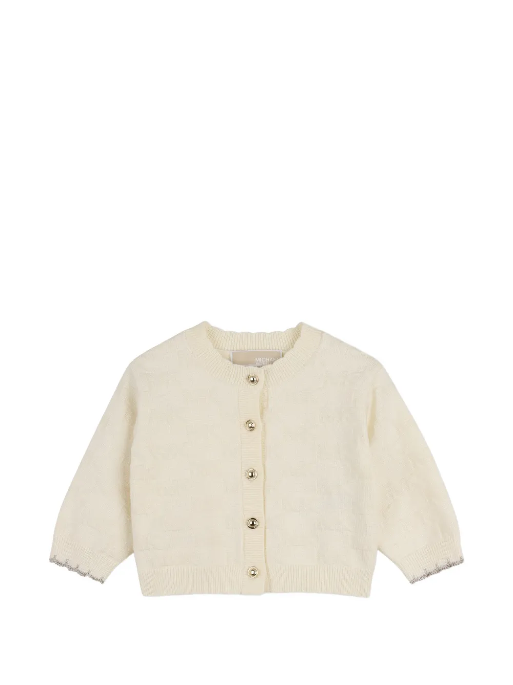 Michael Kors Kids Gebreid vest en broek met logo-patroon Beige