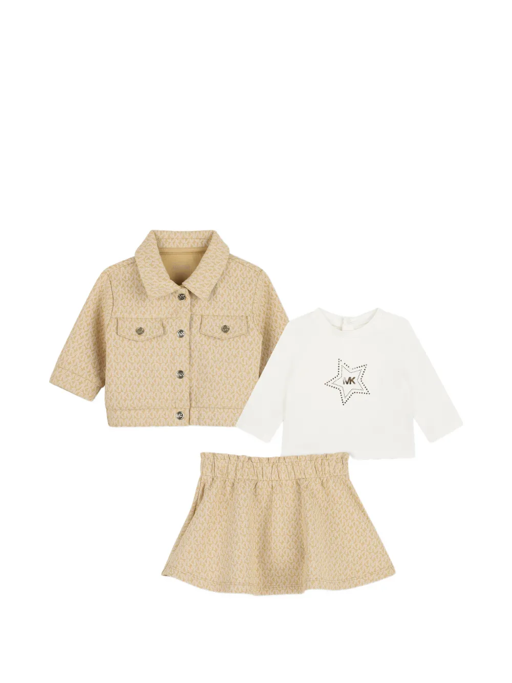 Michael Kors Kids Set 3 pezzi con stampa - Toni neutri