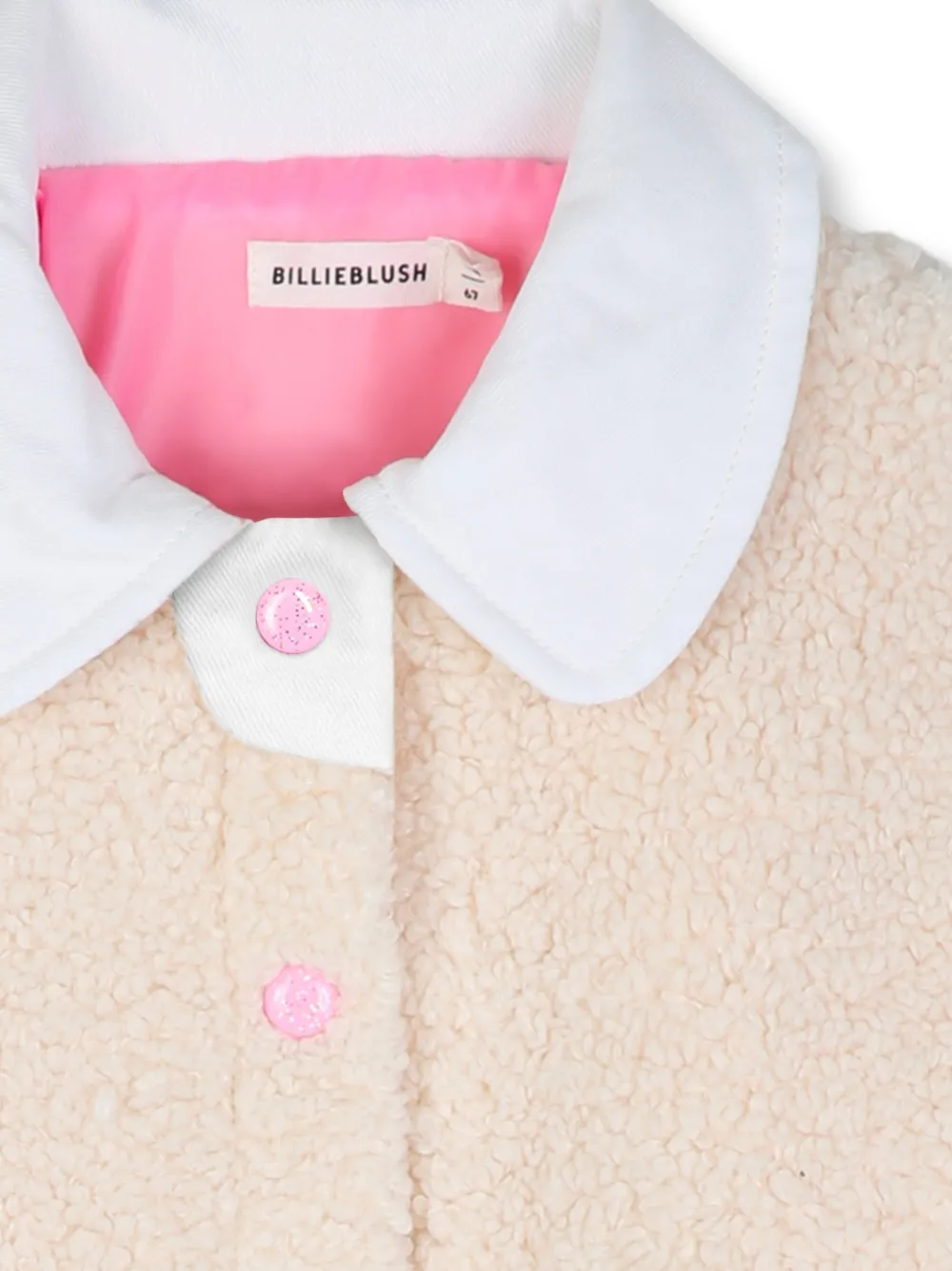 Billieblush Jack met contrasterende kraag en teddy-textuur Beige