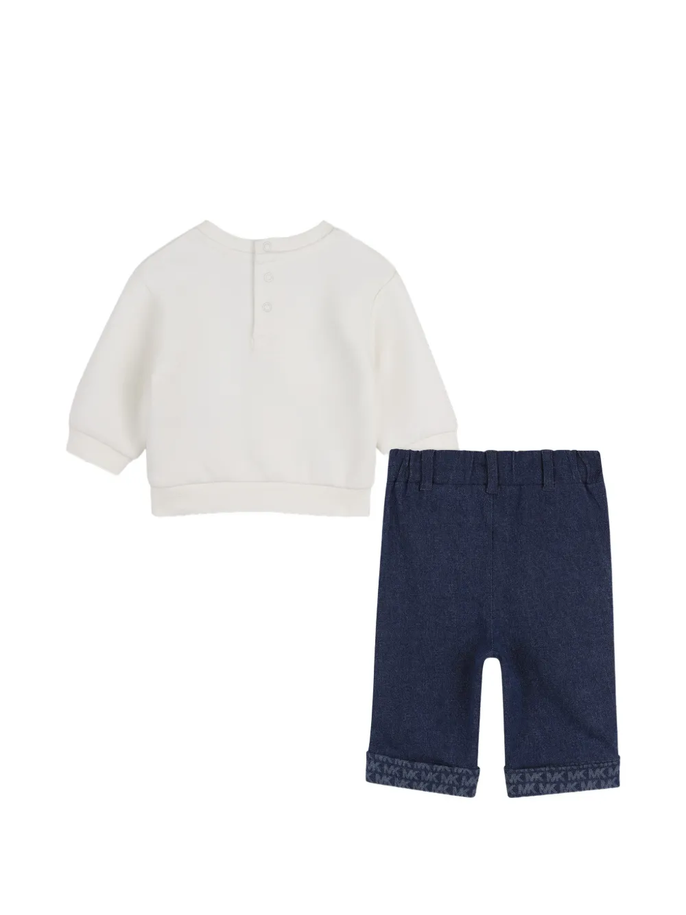Michael Kors Kids Sweater en broek met ster-patroon en logo-print Beige