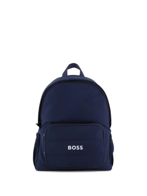 BOSS Kidswear mochila con logo estampado y detalle capitonado