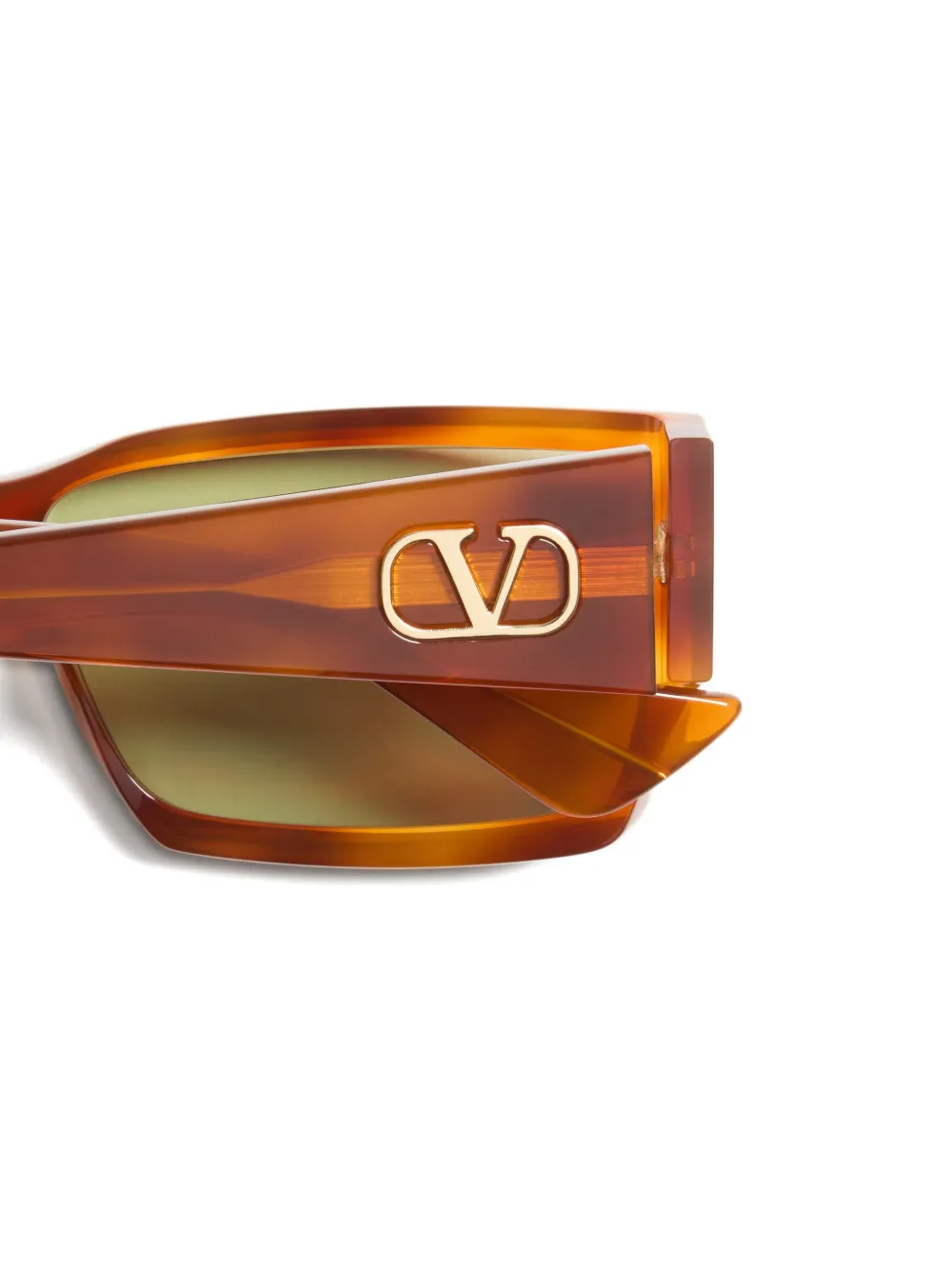 VALENTINO GARAVANI EYEWEAR VLogo Signature zonnebril met rechthoekig montuur Bruin