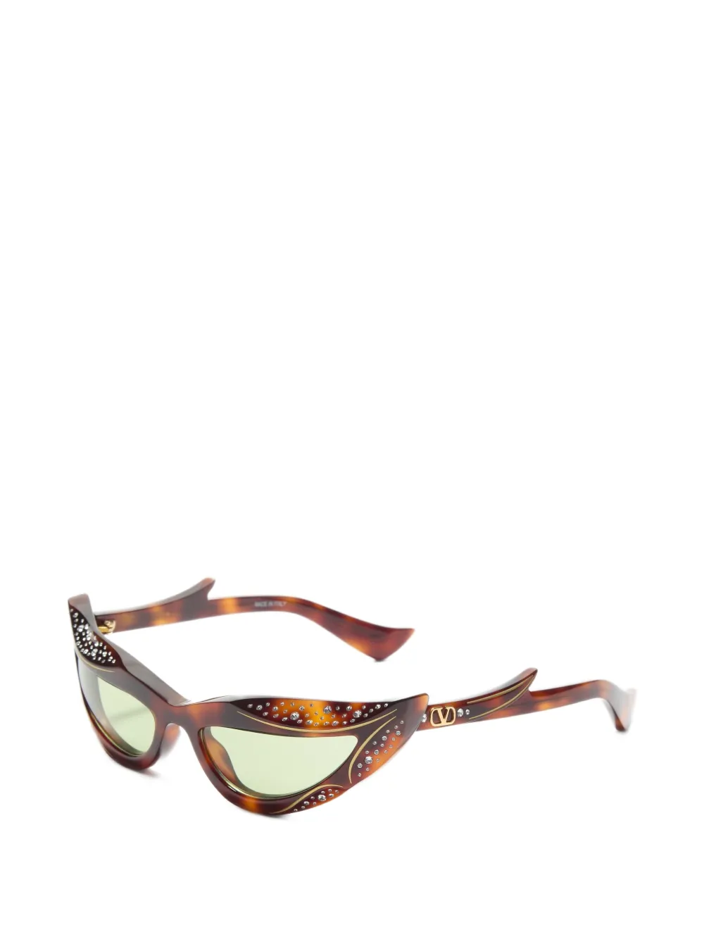 VALENTINO GARAVANI EYEWEAR VLogo Signature zonnebril met stras Bruin