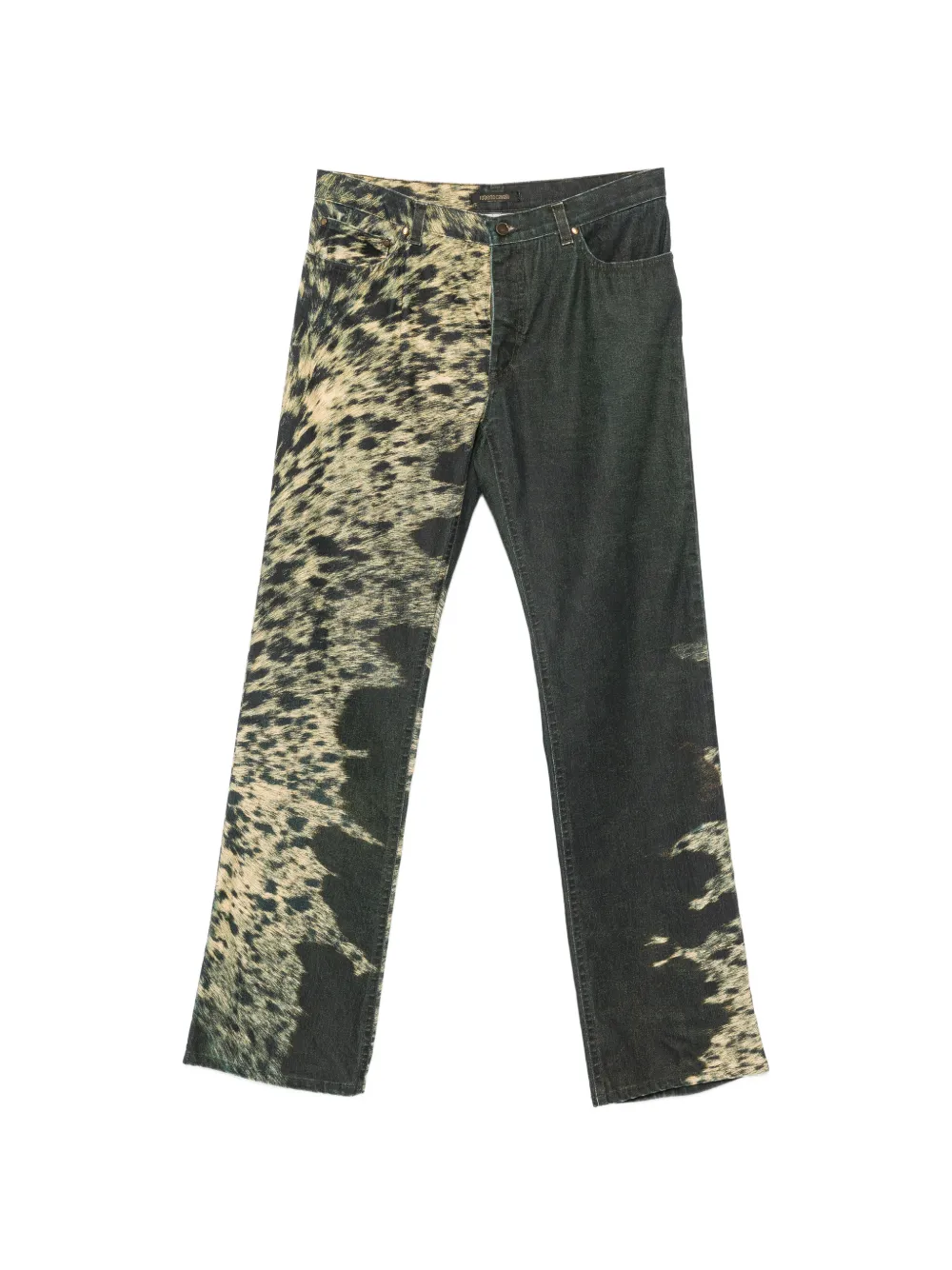 Roberto Cavalli Vintage 2000s animal-print jeans - Grigio